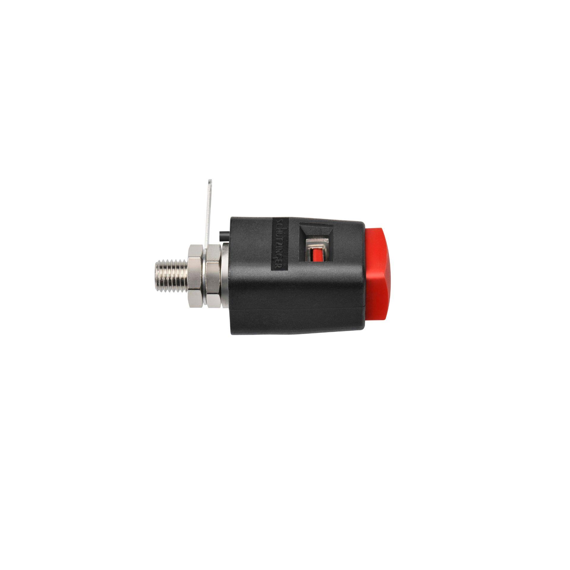 Schnelldruckklemme nicht isolierter Einbau für nichtmetallische Frontplatten, rot