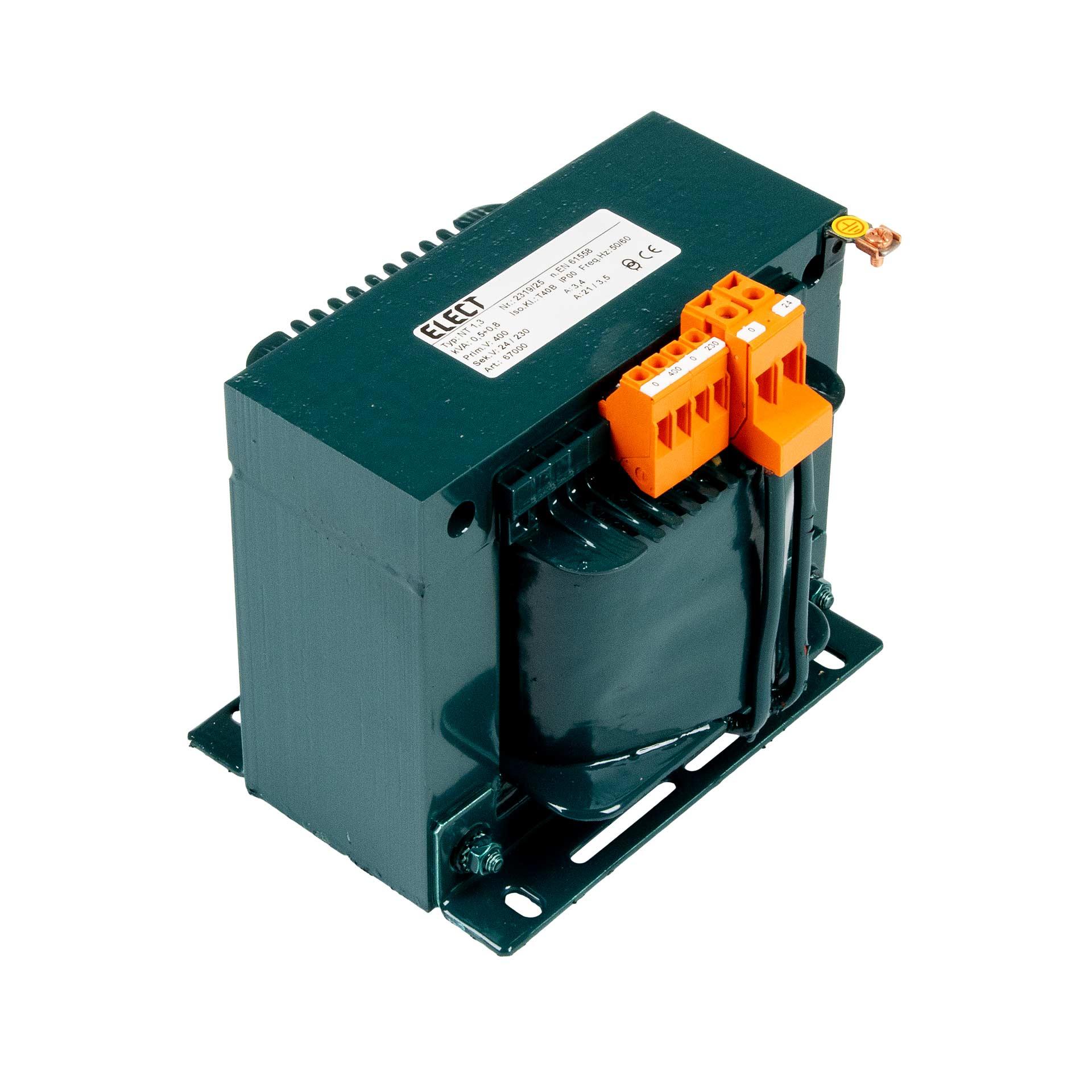Einphasen Transformator 400V, 1300VA (800VA+500VA), 230VAC / 24VAC, 3.48A / 20.83A