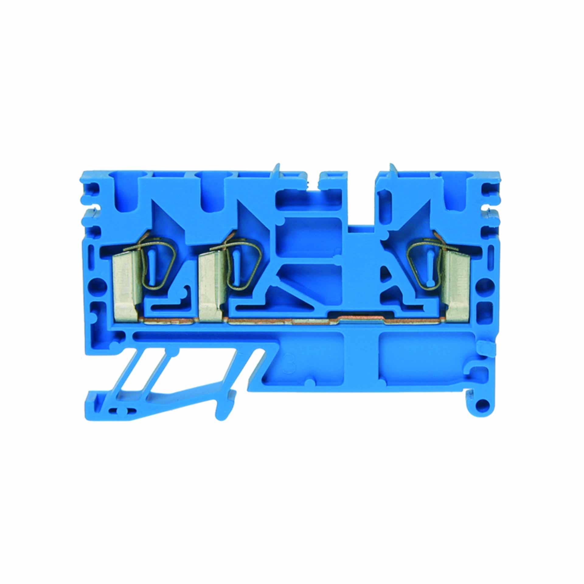 Zugfederklemme DIN35 1.5mm², 3-Leiter, blau
