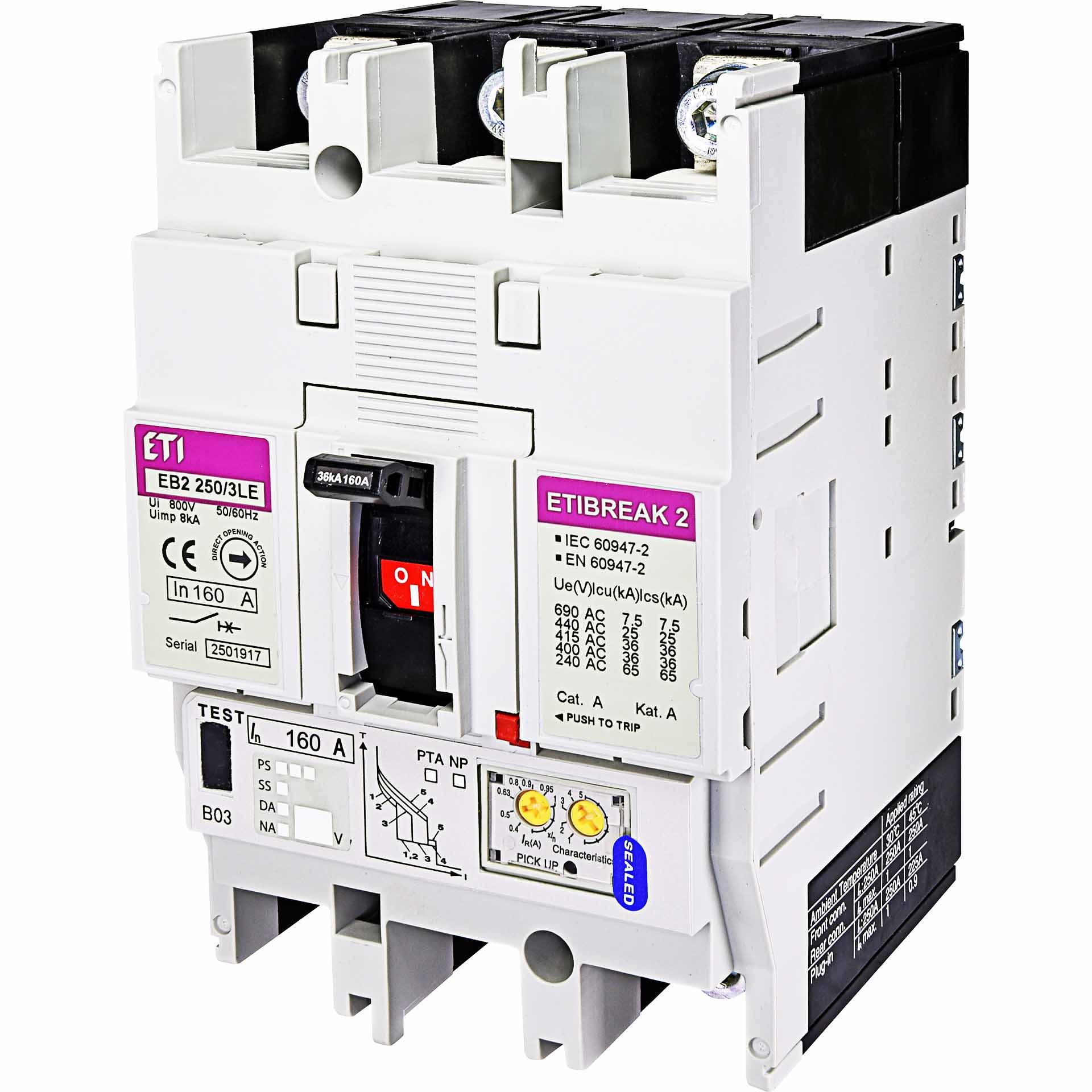 Leistungsschalter EB2 250/3LE 125A, Icu 36kA / Ics 36kA
