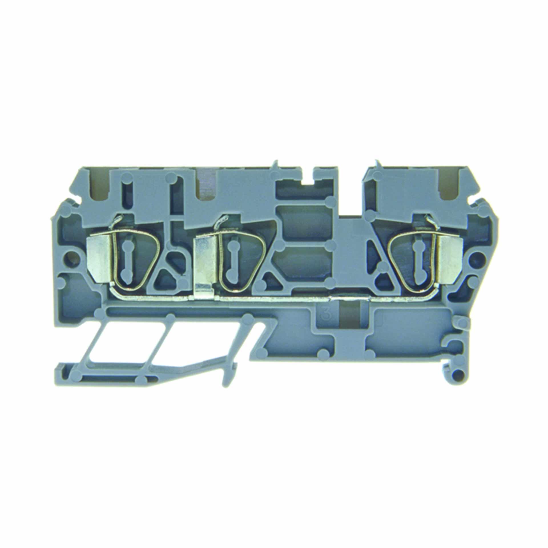 Zugfederklemme DIN35 2.5mm², 3-Leiter, grau