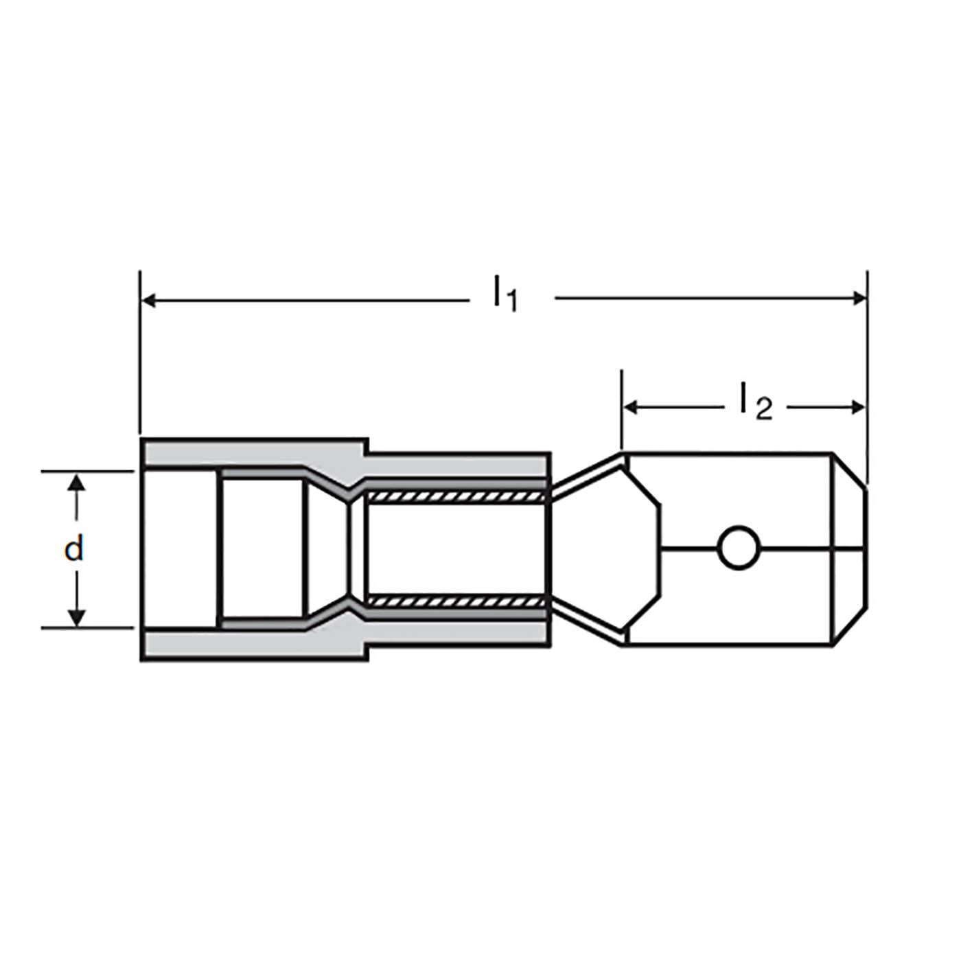 Isolierte Flachstecker PVC, 0.5 - 1.5mm² / 4.8 x 0.5mm, Farbe rot