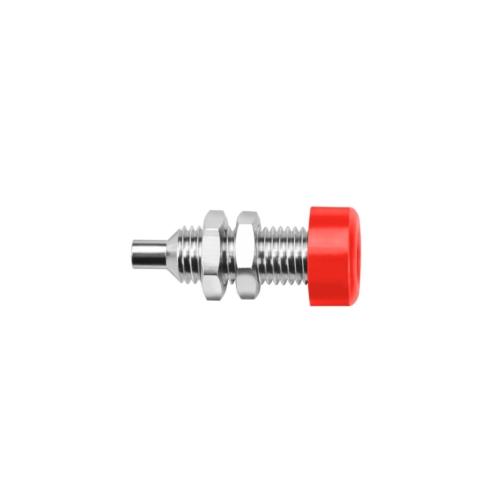 Einbaubuchse ø 4mm Isolierkopf aufgeschraubt, rot