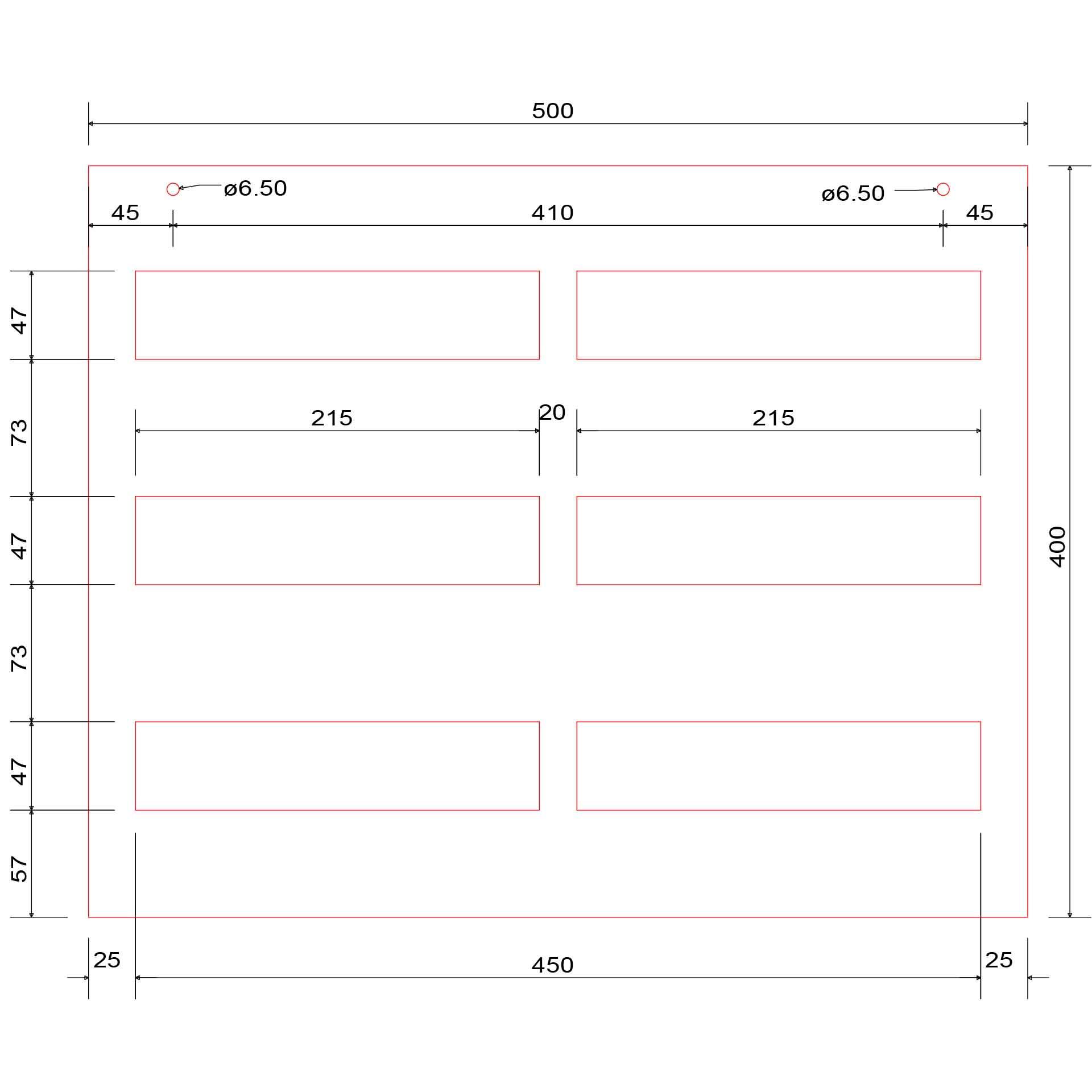 Abdeckplatte mit Ausschnitt 500x400x4mm