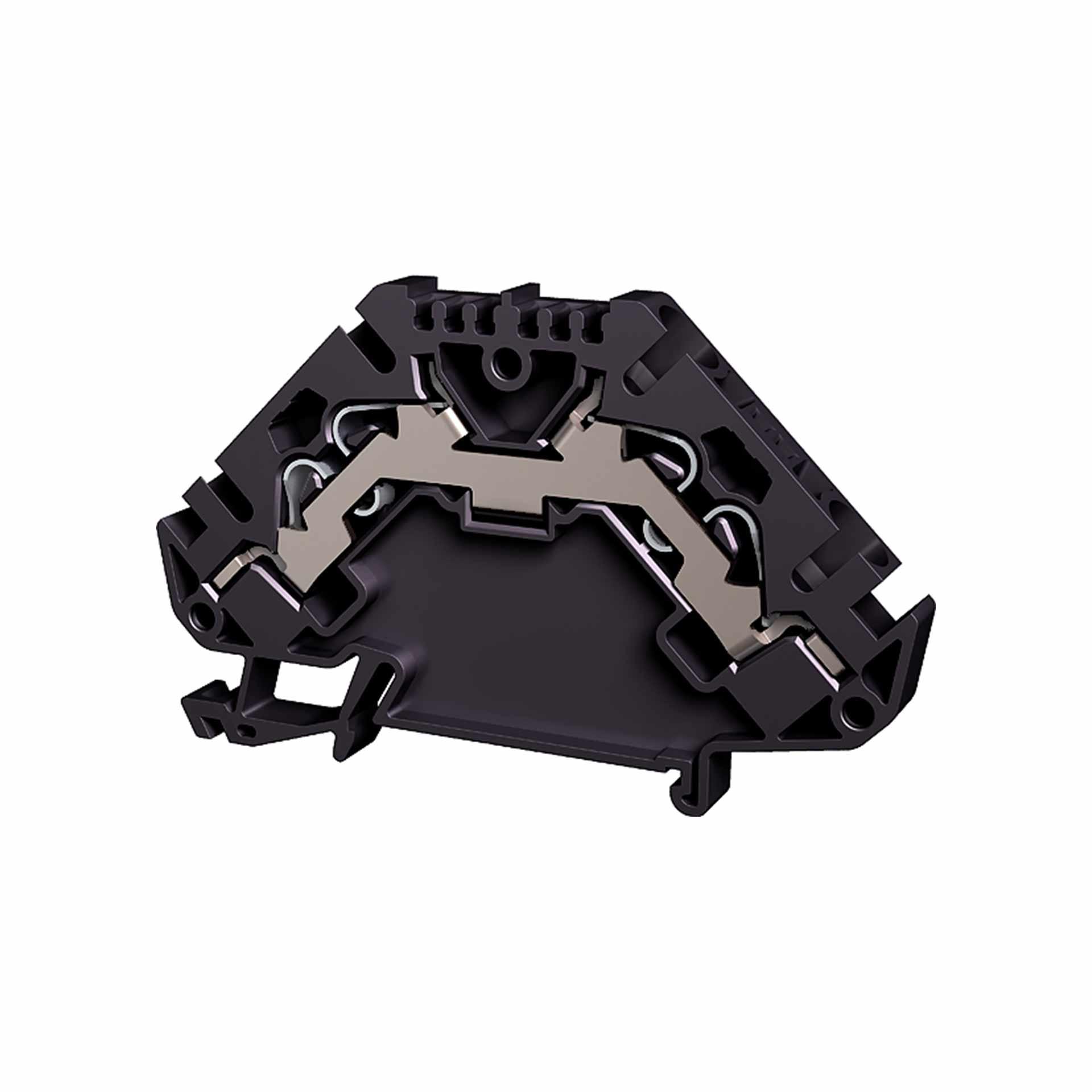 Push-in spring terminal 4mm², 4-wire, black