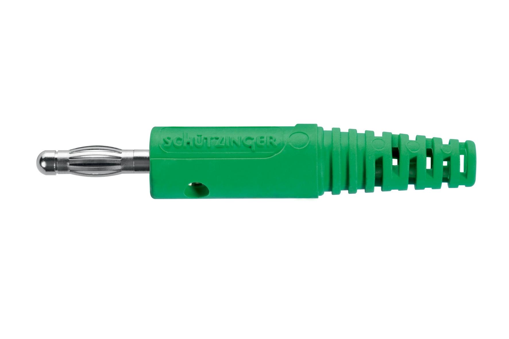 Federkorbstecker gerade ø 4mm, mit Lötanschluss bis 2.5mm2 grün