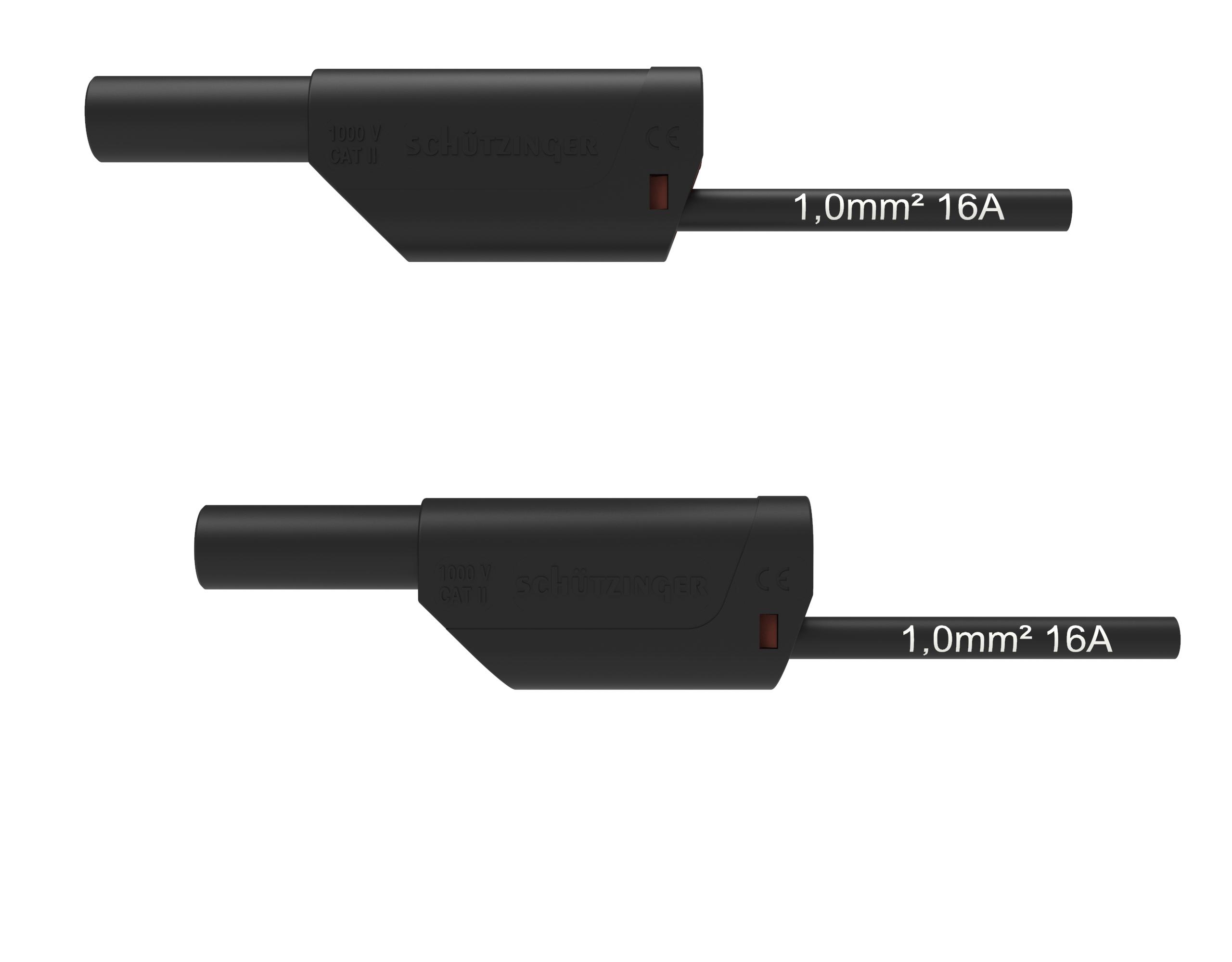 Sicherheits-Verbindungsleitung ø 4mm, 1mm2, 1000mm, schwarz
