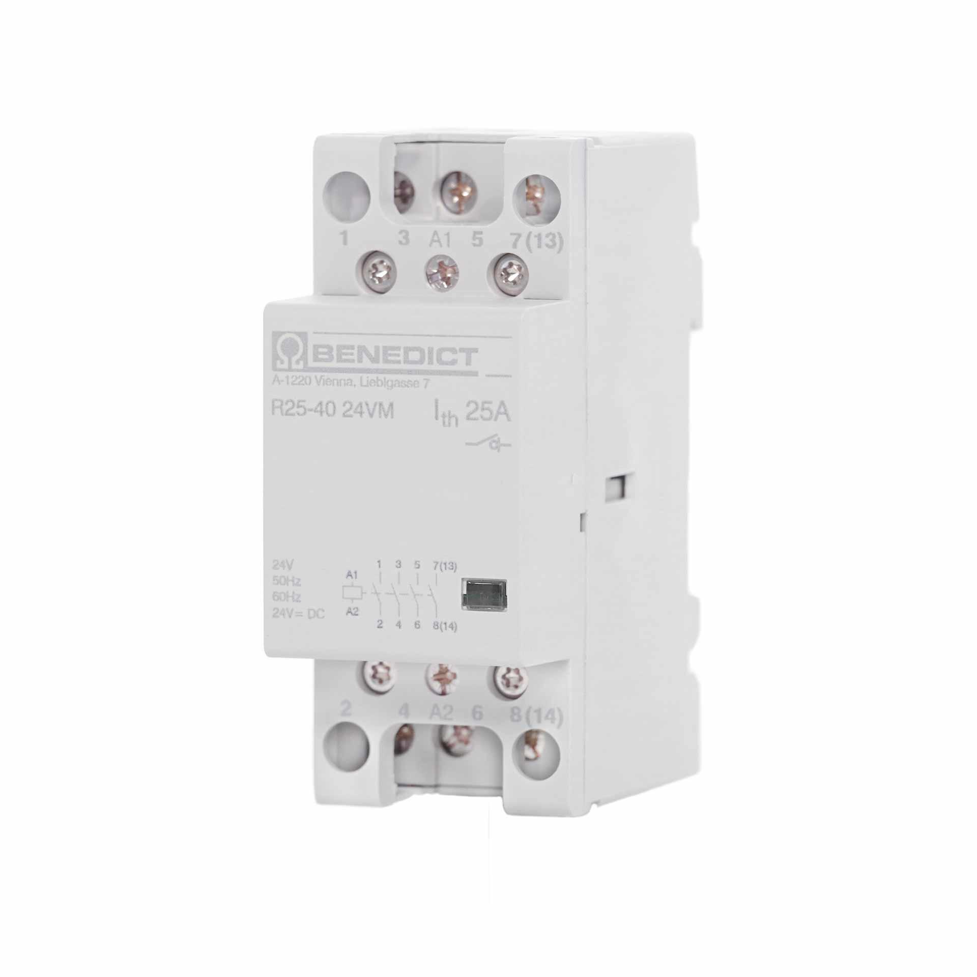 Installationsschütz 4-polig, 4S, 25A AC1, R25-40 24VM AC/DC