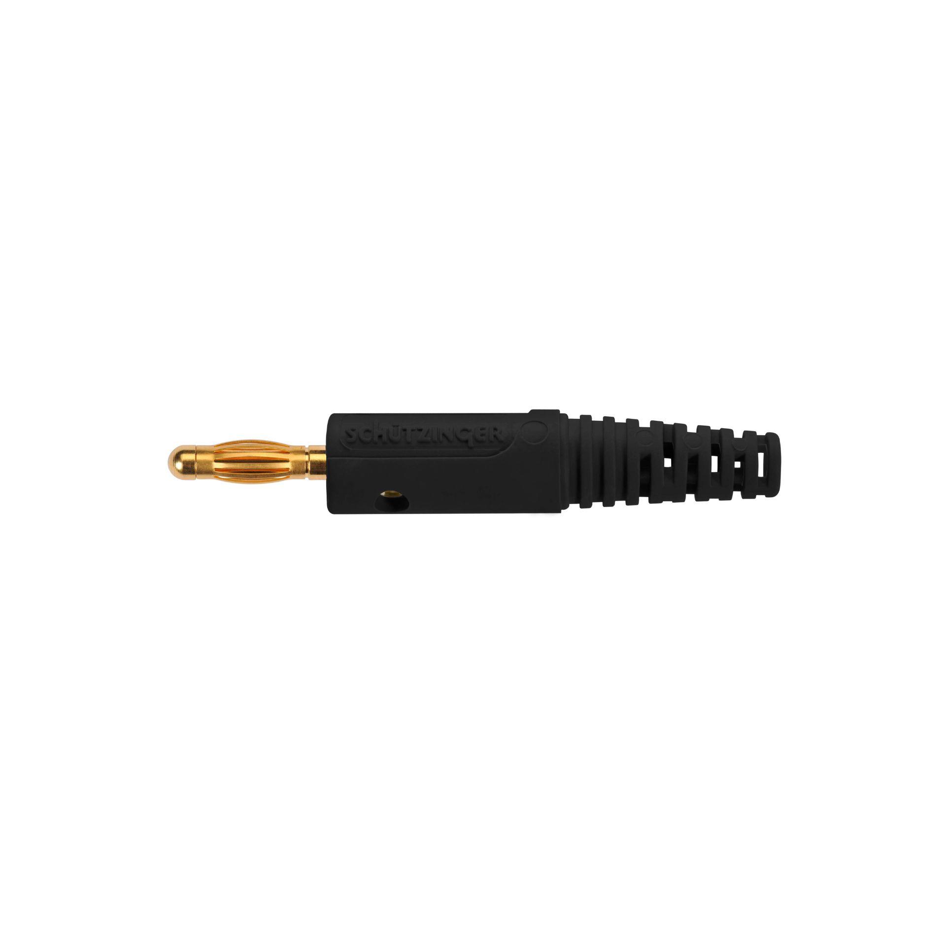 Federkorbstecker gerade ø 4mm, mit Lötanschluss bis 2.5mm2 schwarz