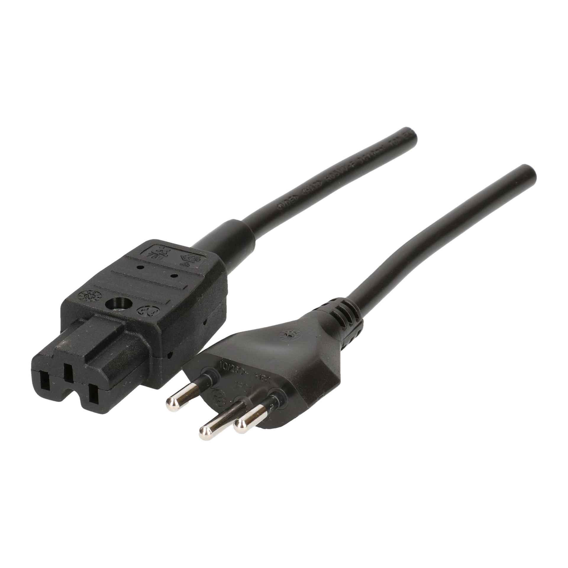 TD-Apparatekabel H05VV-F3G1.0 5m schwarz T12/C15A