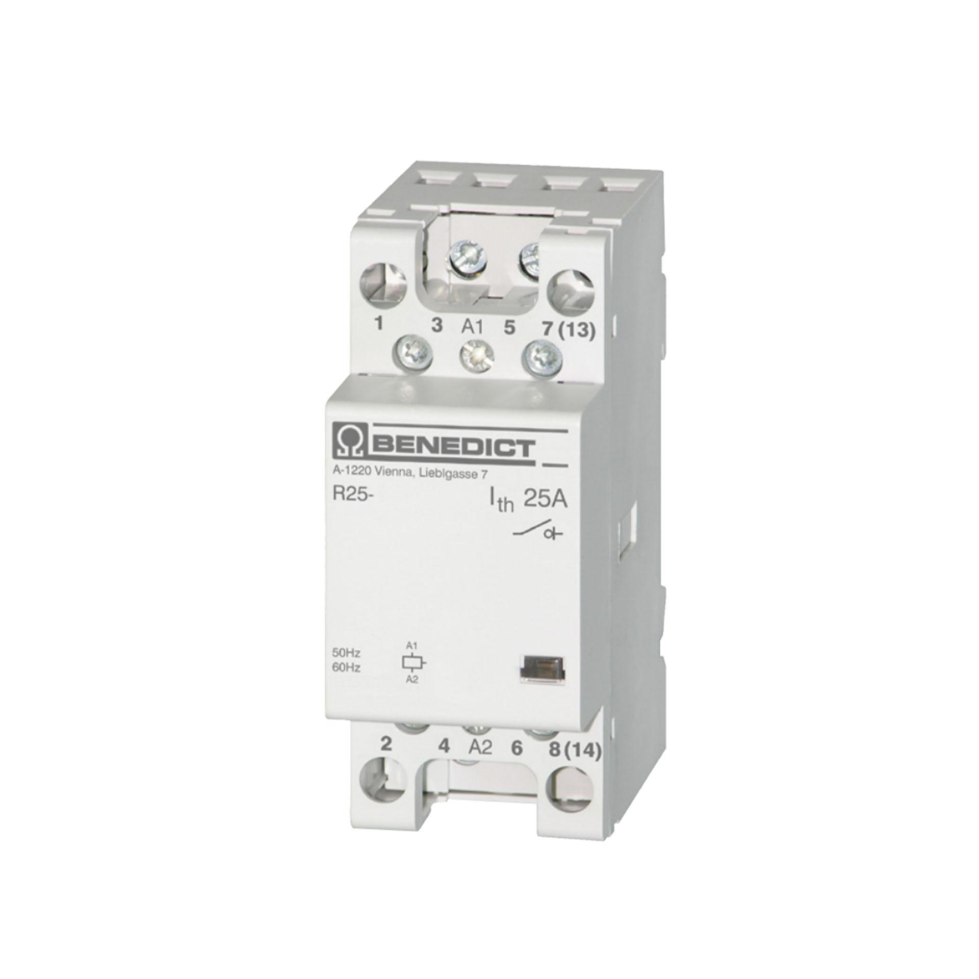 Installationsschütz 4-polig, 4S, 25A AC1, R25-40 230VM AC/DC