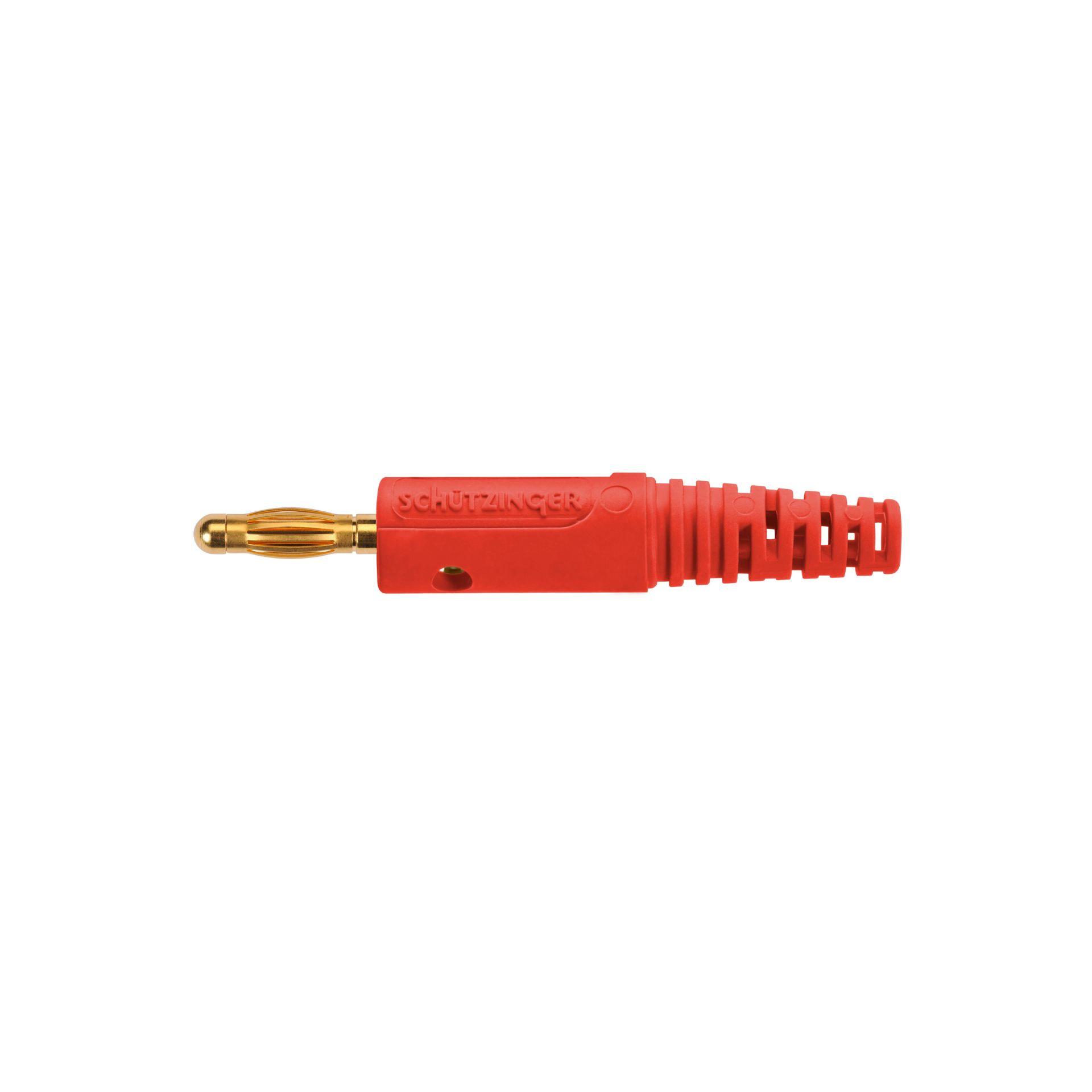 Federkorbstecker gerade ø 4mm, mit Lötanschluss bis 2.5mm2 rot