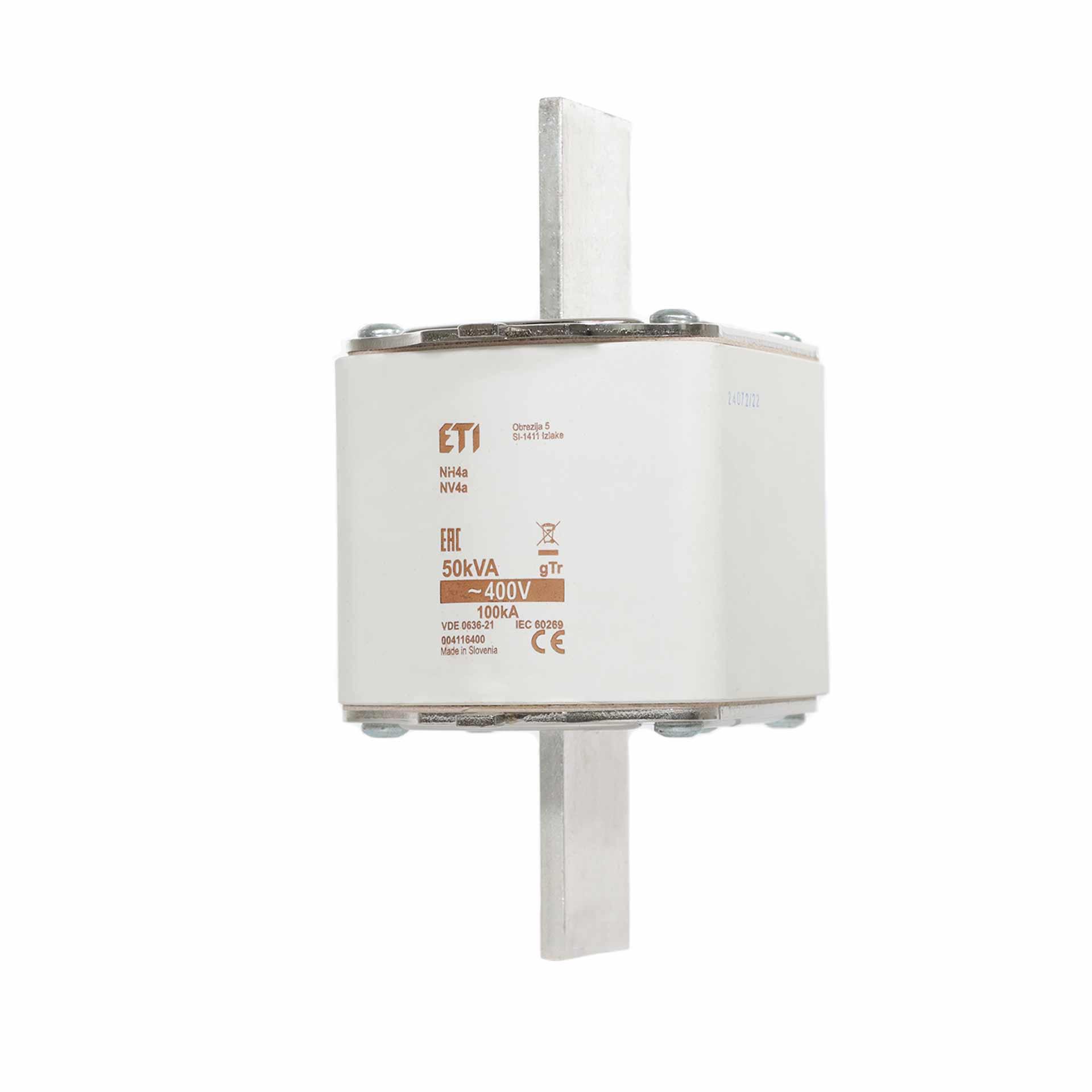 NH fuse size 4A, 72A for transformer protection 50kVA, gTr
