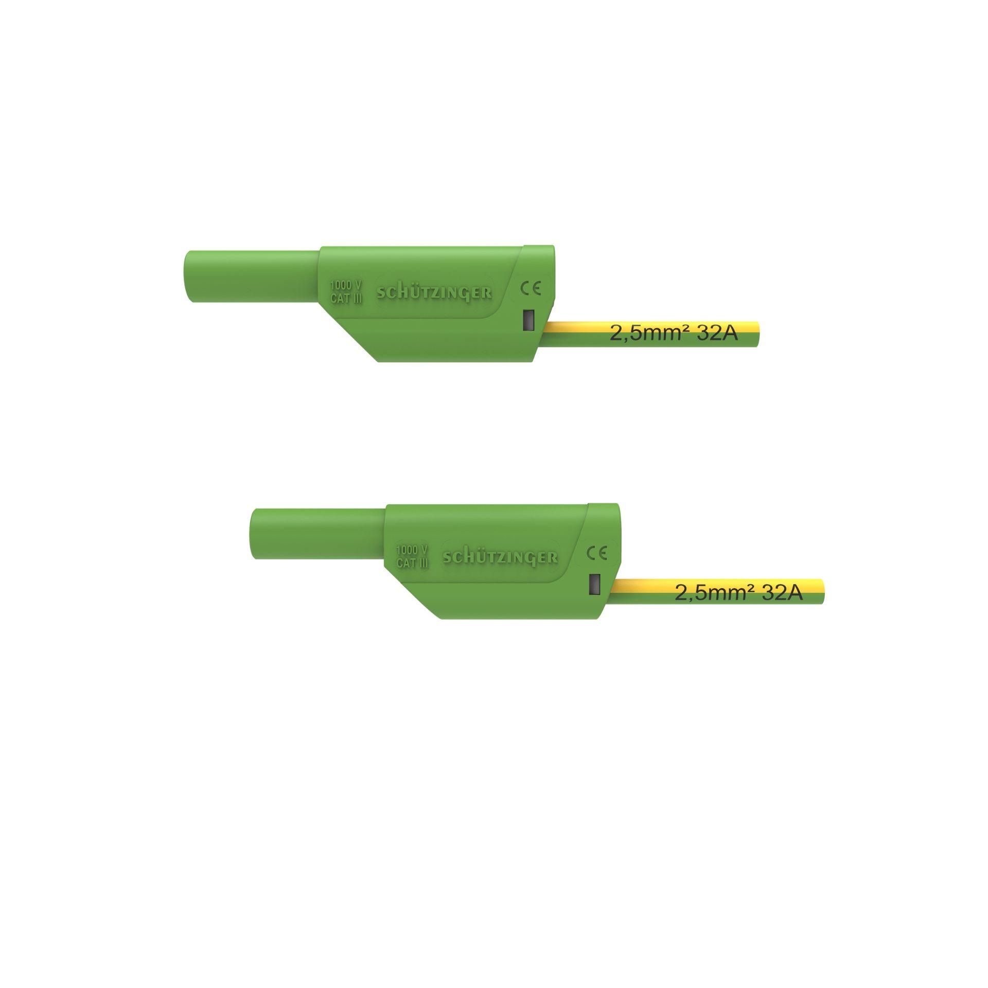 Sicherheits-Verbindungsleitung ø 4mm, 2.5mm2, 2000mm, grüngelb