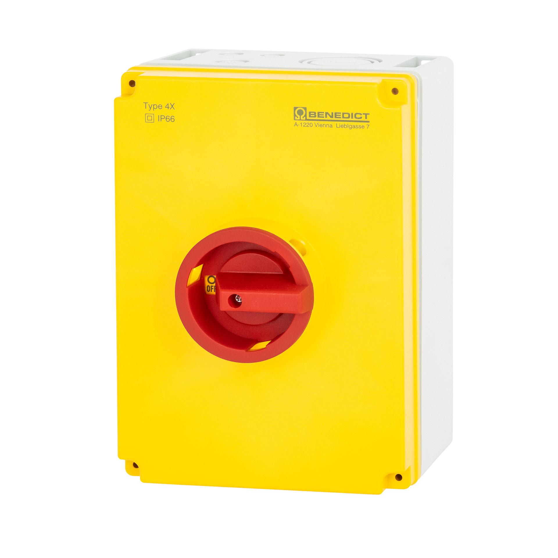 AP-Hauptschalter NOT-AUS 4-polig 63A, grosses Gehäuse, 22 kW
