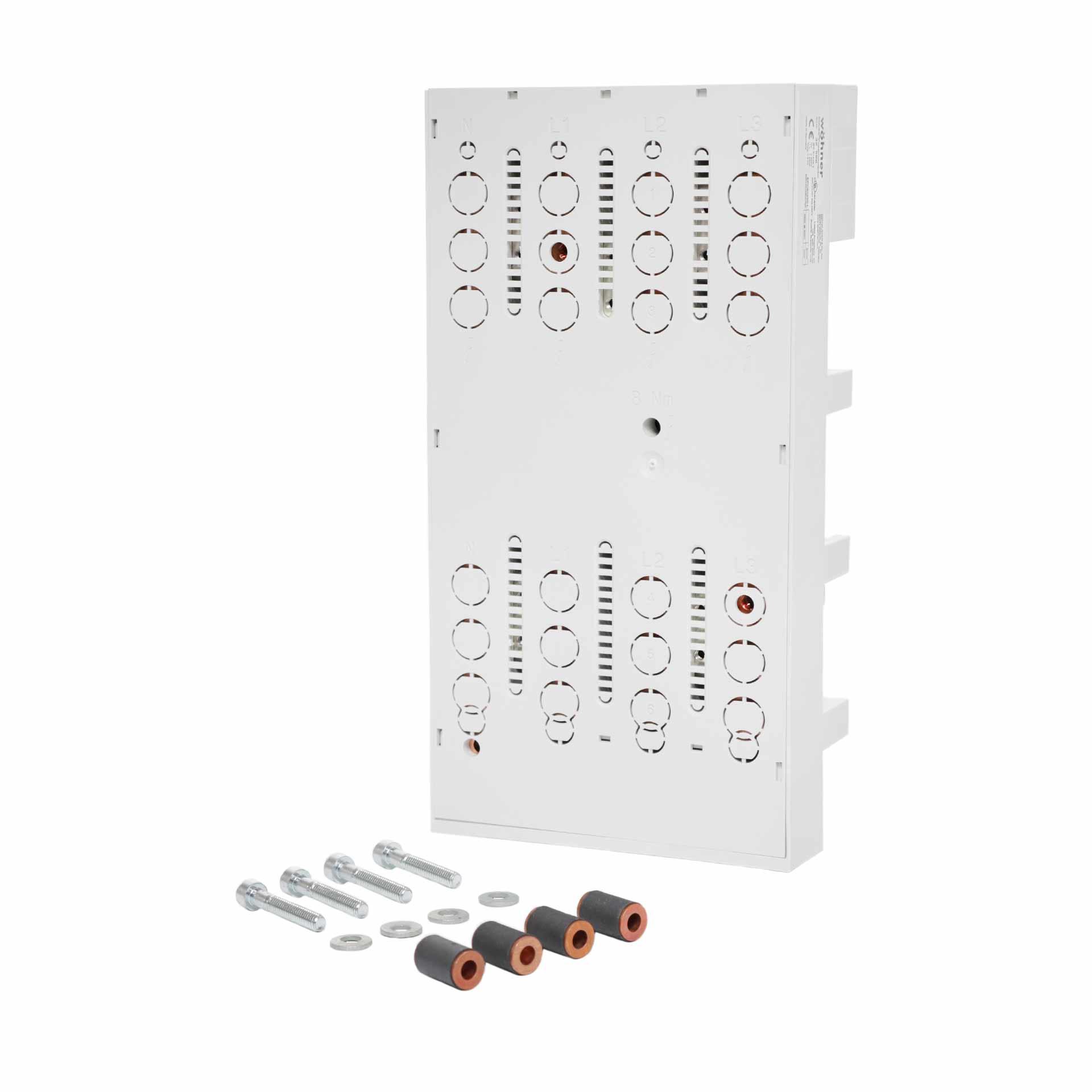 4P Sammelschienenadapter 250 A, N links, 140x270mm, für ABB Tmax XT3, XT4, Allen-Bradley 140G-J