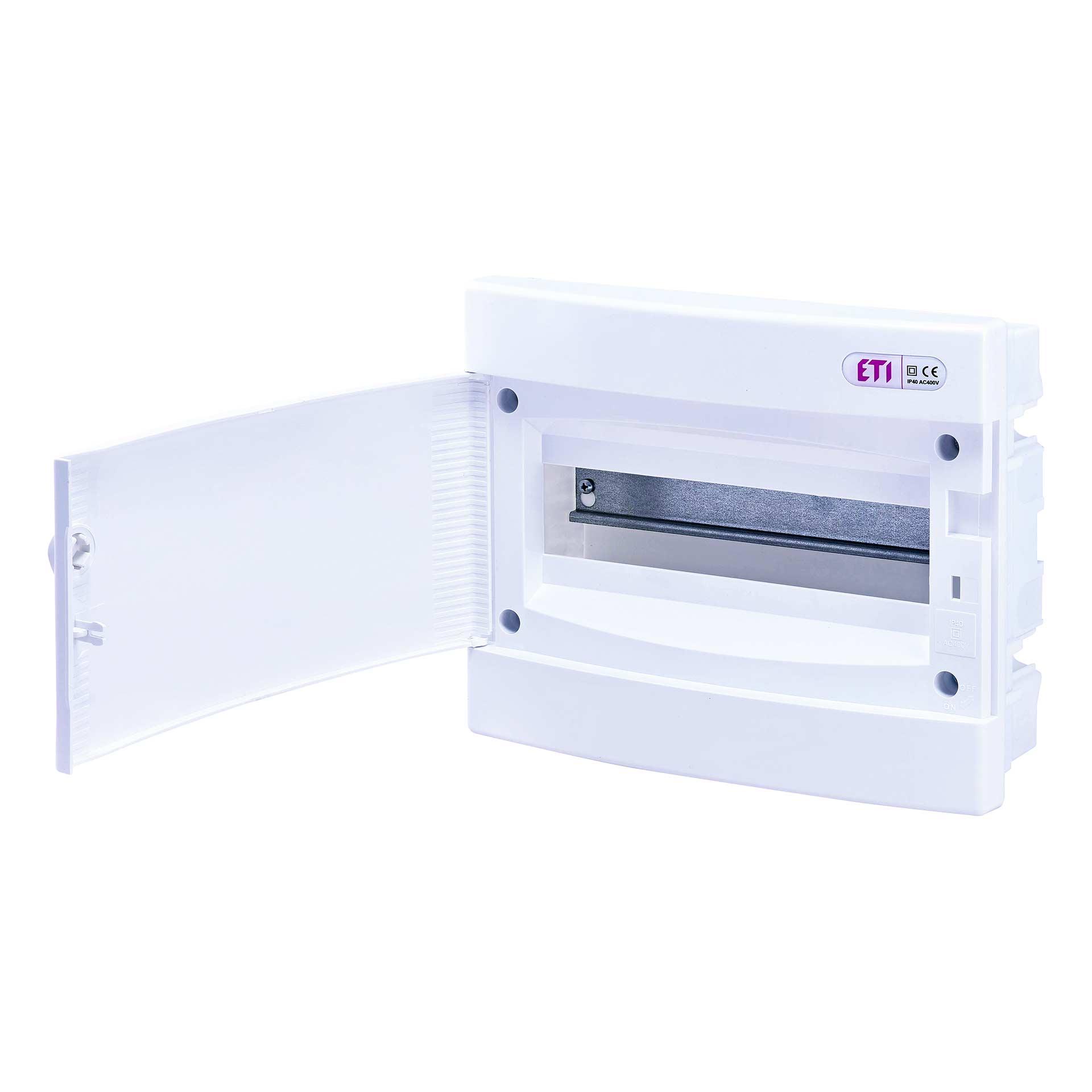 Unterputzverteiler mit weisser Tür "ECM-12-PO", IP40, 1x12 Modul (12M)