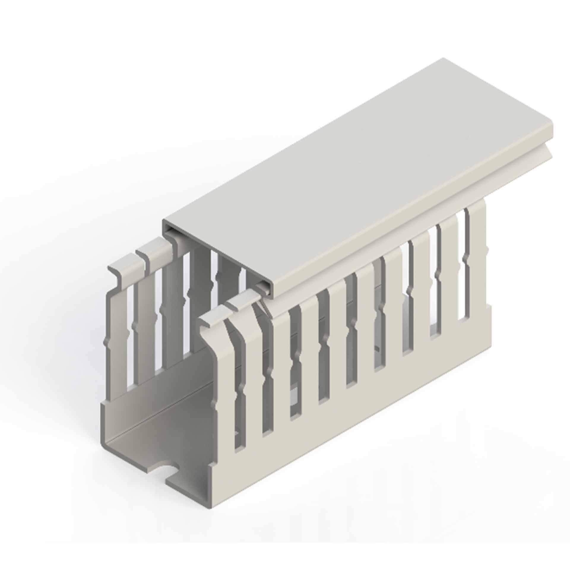 Kabelkanal halogenfrei lichtgrau (VK-GN) / 40x60mm (BxH) - B-Ware-Stegabstand 4mm 