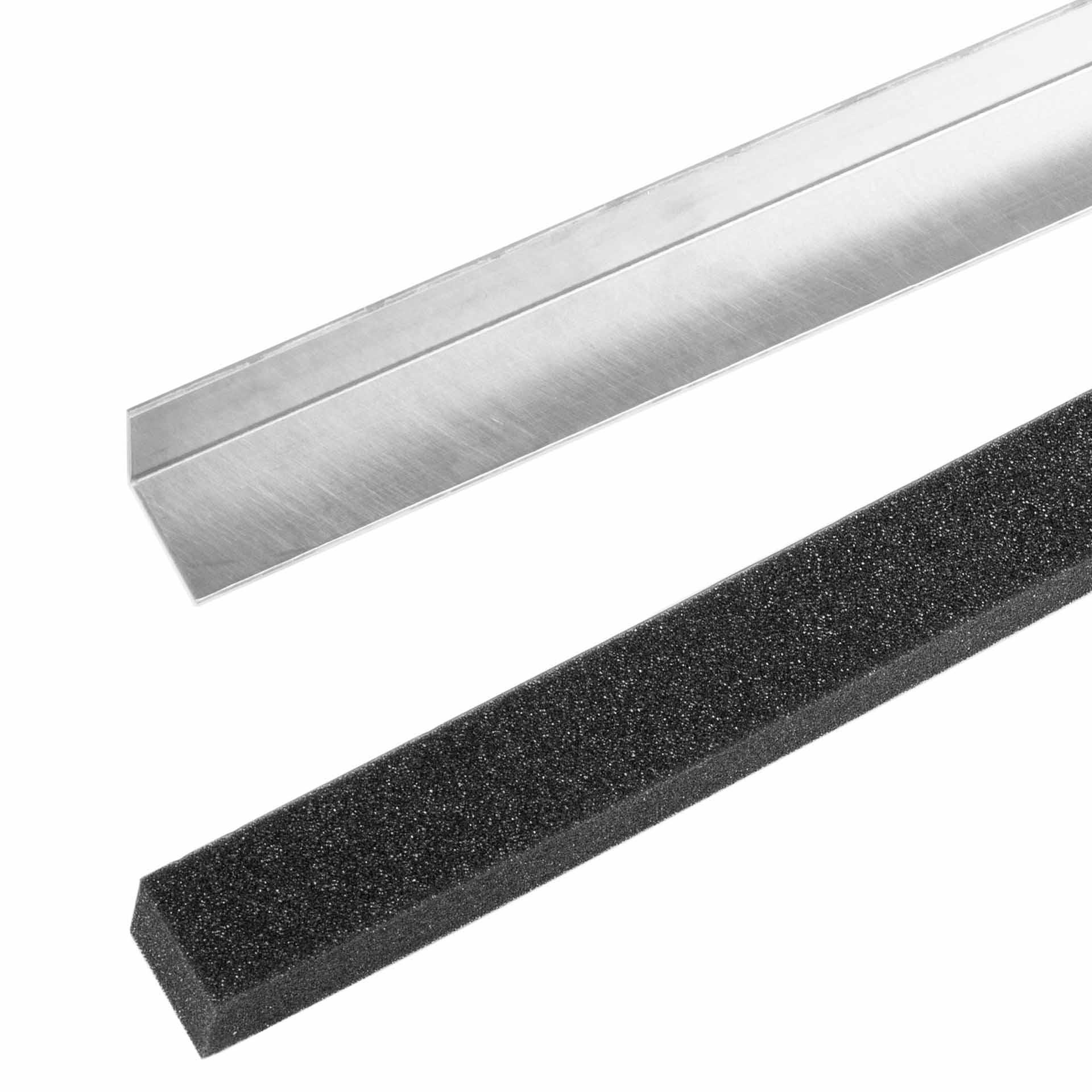 Kabeleinführung Alu 30x30x2000mm Länge, inkl. Schaumstoff 30x30mm Halogenfrei