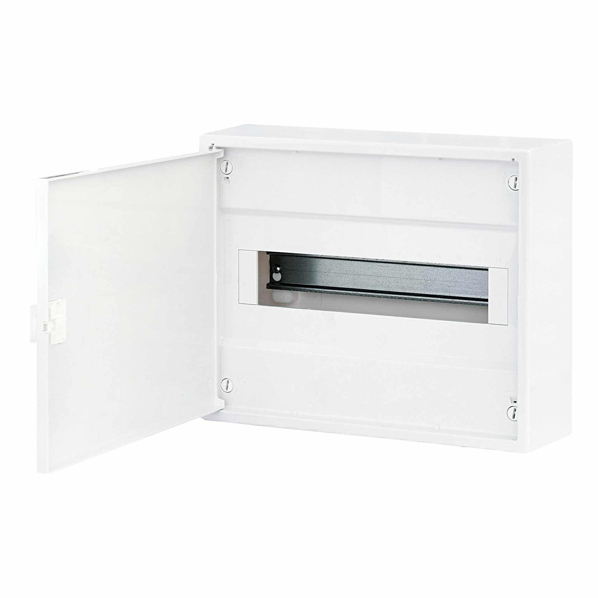 Aufputzverteiler mit weisser Tür "ACT-12-PO", IP40, 1x12 Modul (12M)