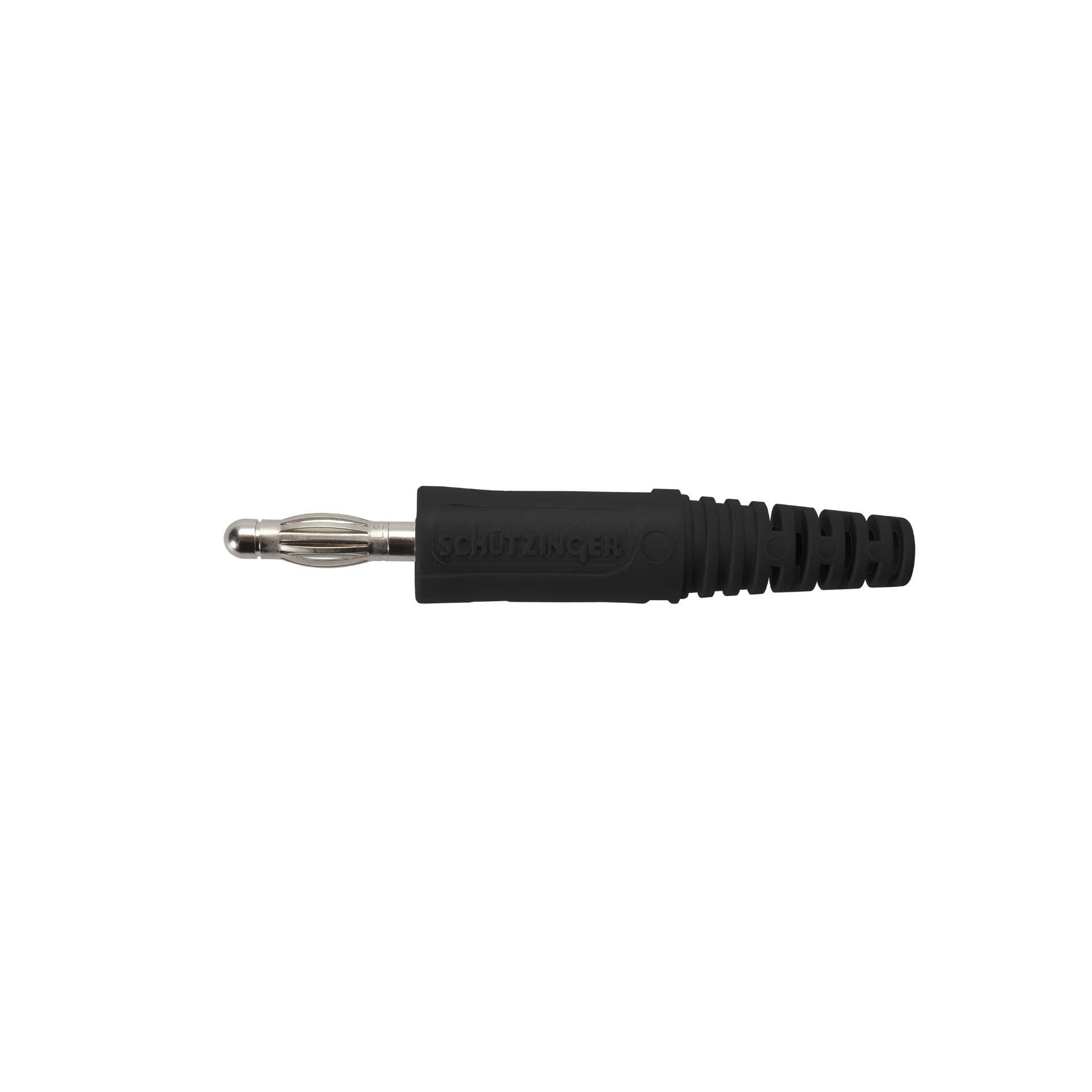 Federkorbstecker gerade ø 4mm, mit Lötanschluss bis 2.5mm2 schwarz