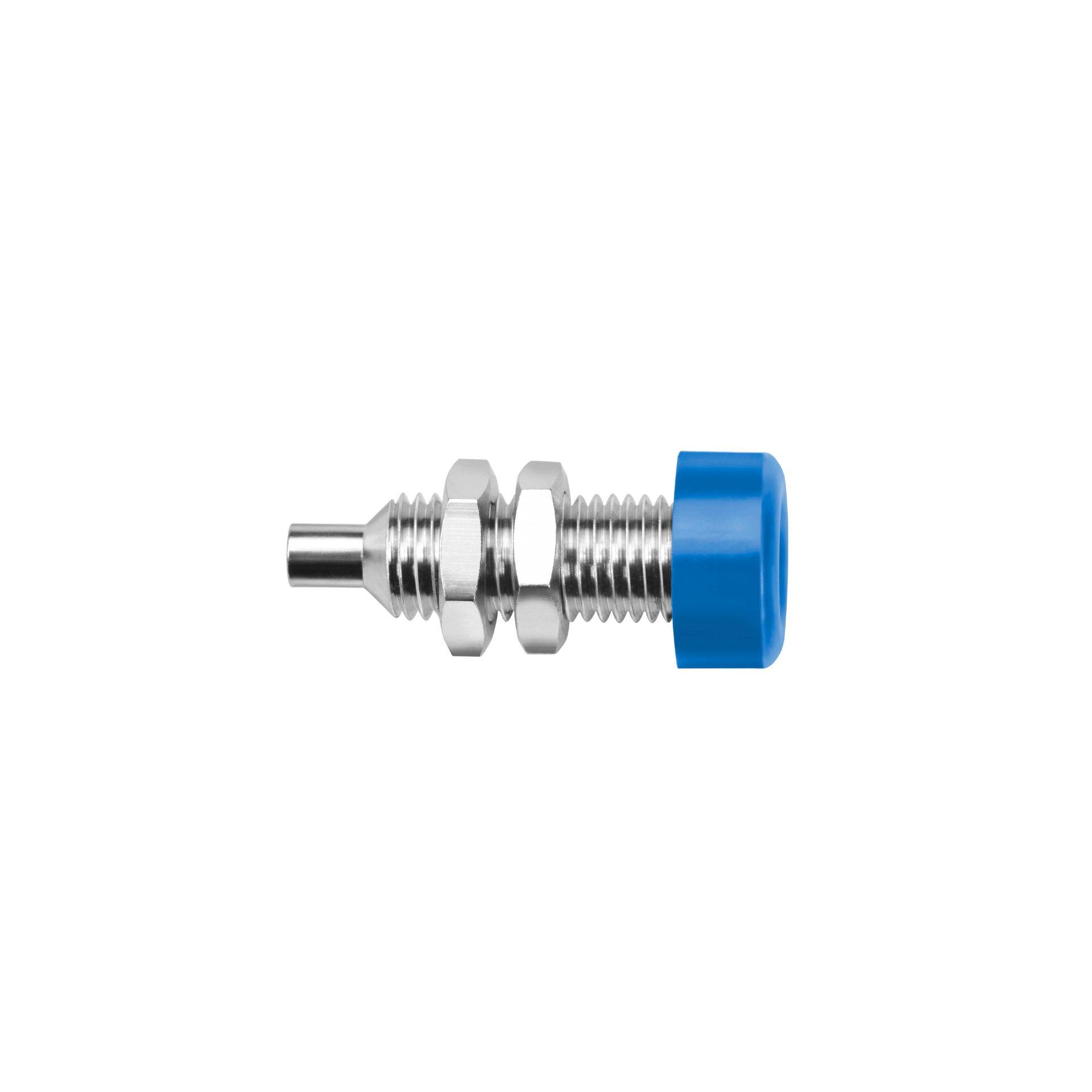 Einbaubuchse ø 4mm Isolierkopf aufgeschraubt, blau