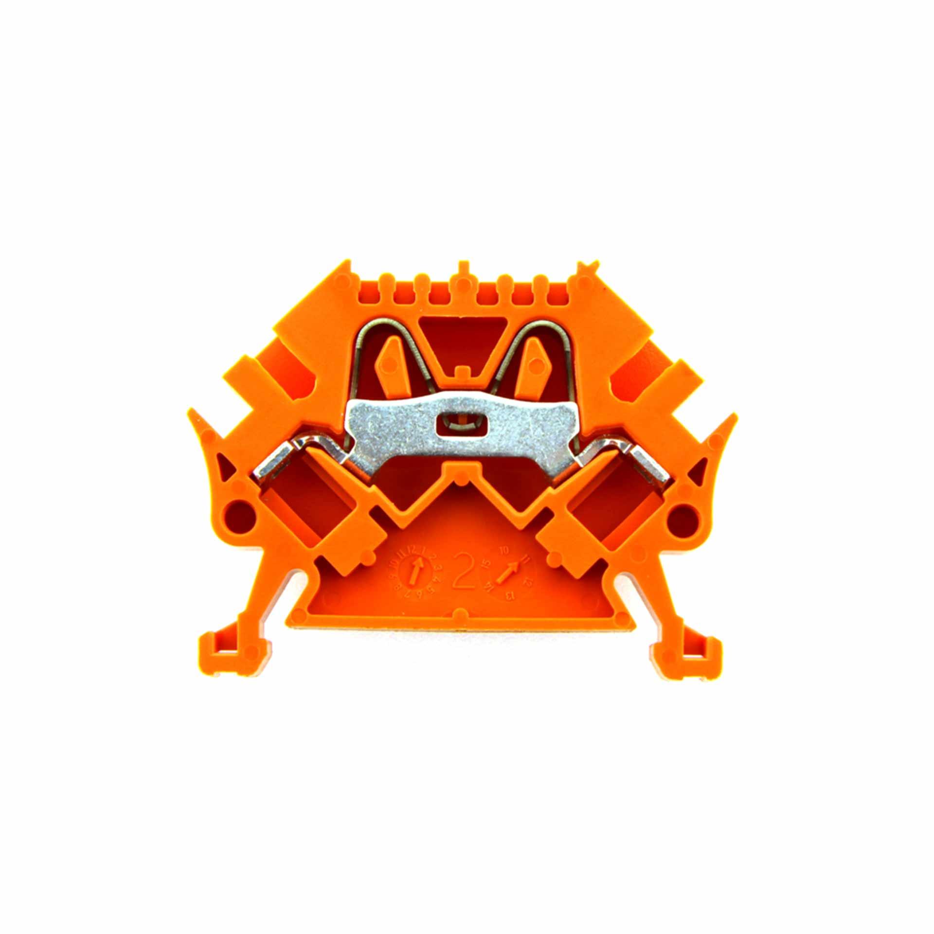 Push-in spring terminal 45° 4mm², 2-conductor, orange