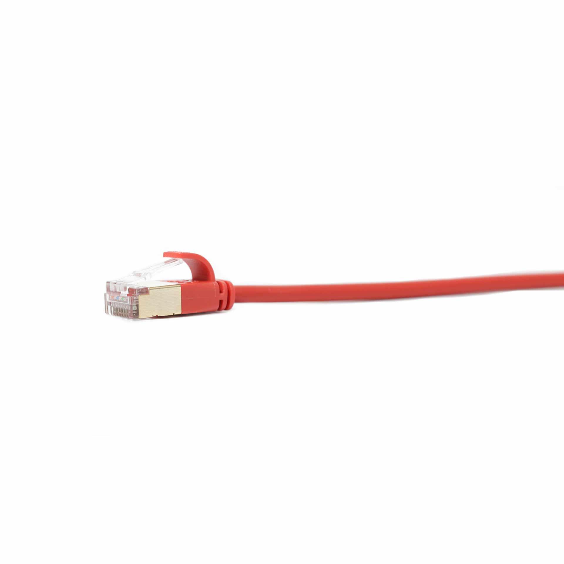 CAT 6A Slim-Patchkabel, S/FTP, 1000mm, rot, LSZH halogenfrei, 500 Mhz
