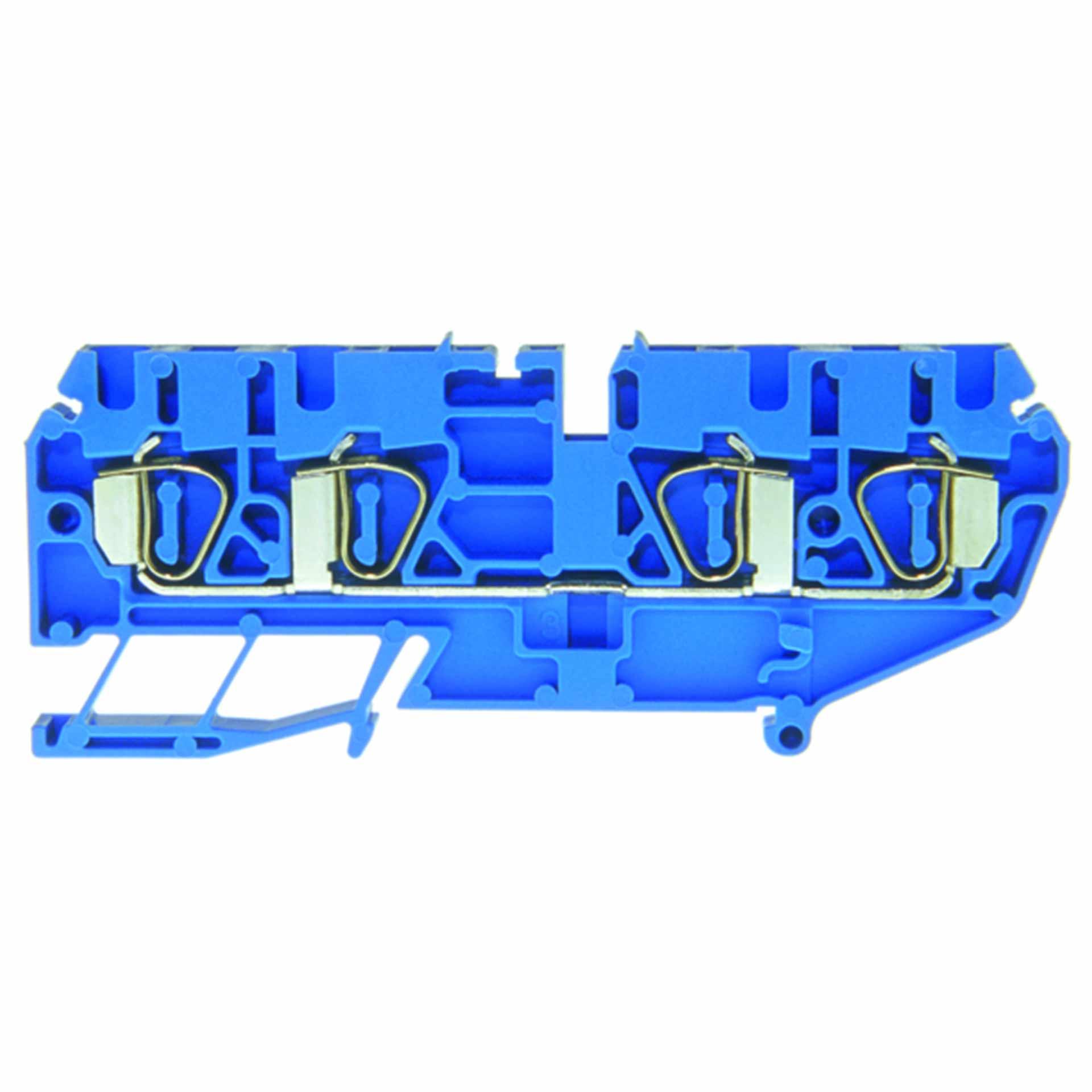 Zugfederklemme DIN35 2.5mm², 4-Leiter, blau