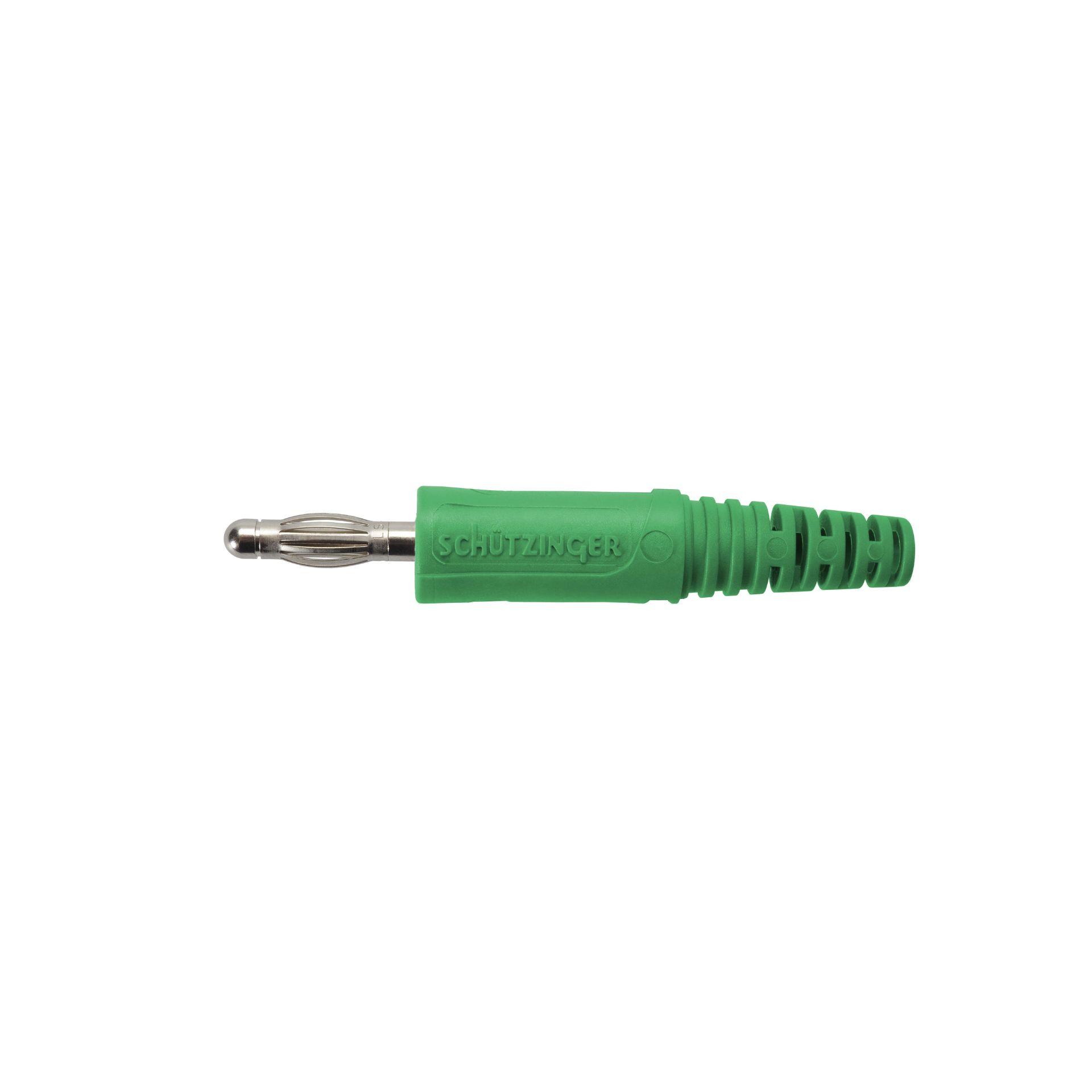 Federkorbstecker gerade ø 4mm, mit Lötanschluss bis 2.5mm2 grün