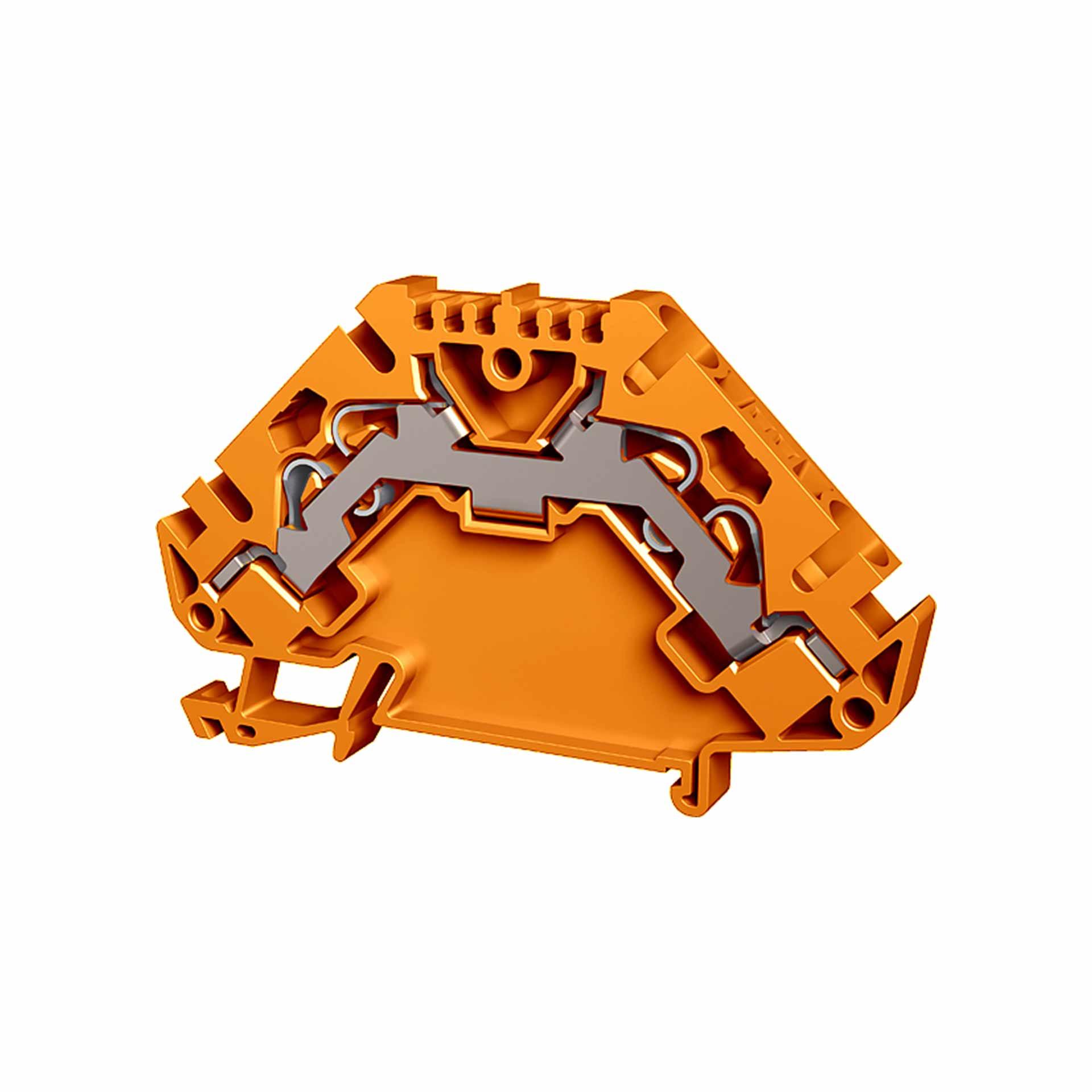 Push-in spring terminal 4mm², 4-wire, orange