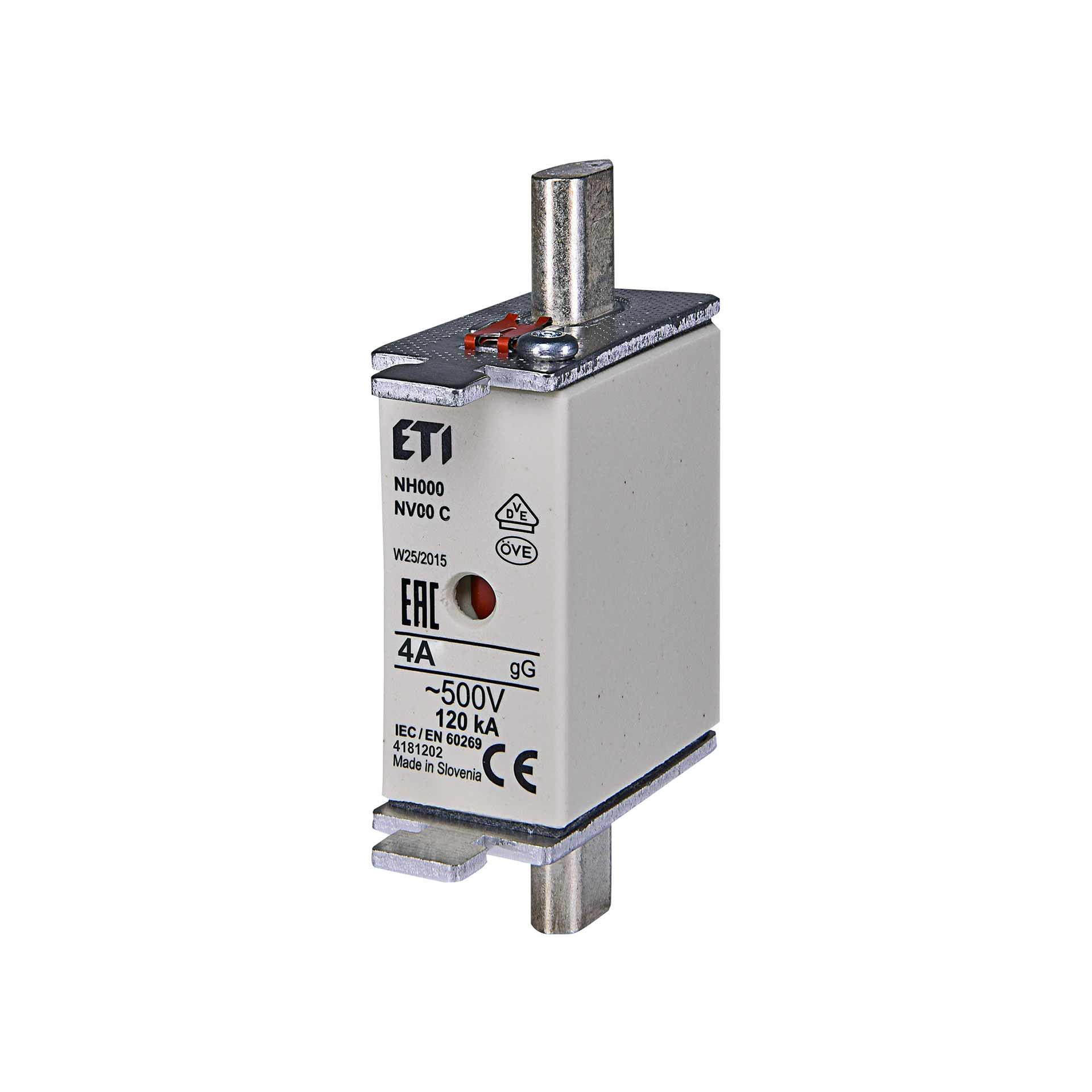 NH-Sicherung Gr. 000 4A, Charakteristik gL-gG 500V
