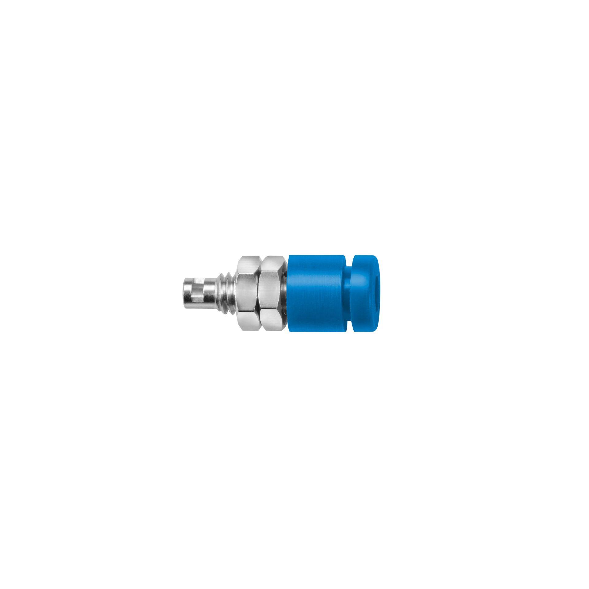 Einbaubuchse ø 2mm, für isolierten Einbau, blau