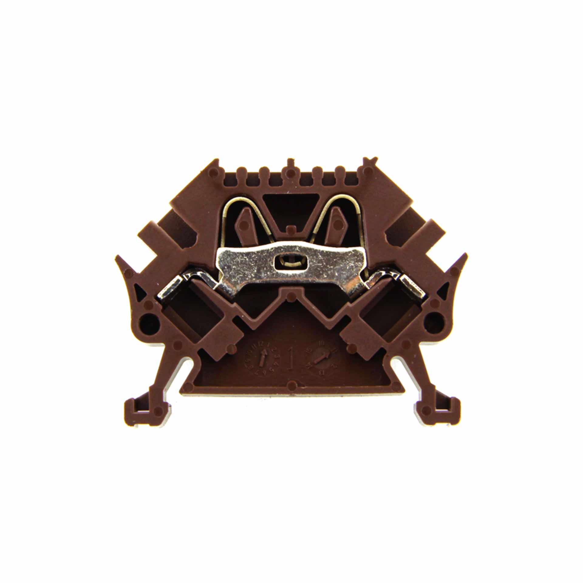 Push-in spring terminal 45° 4mm², 2-conductor, brown