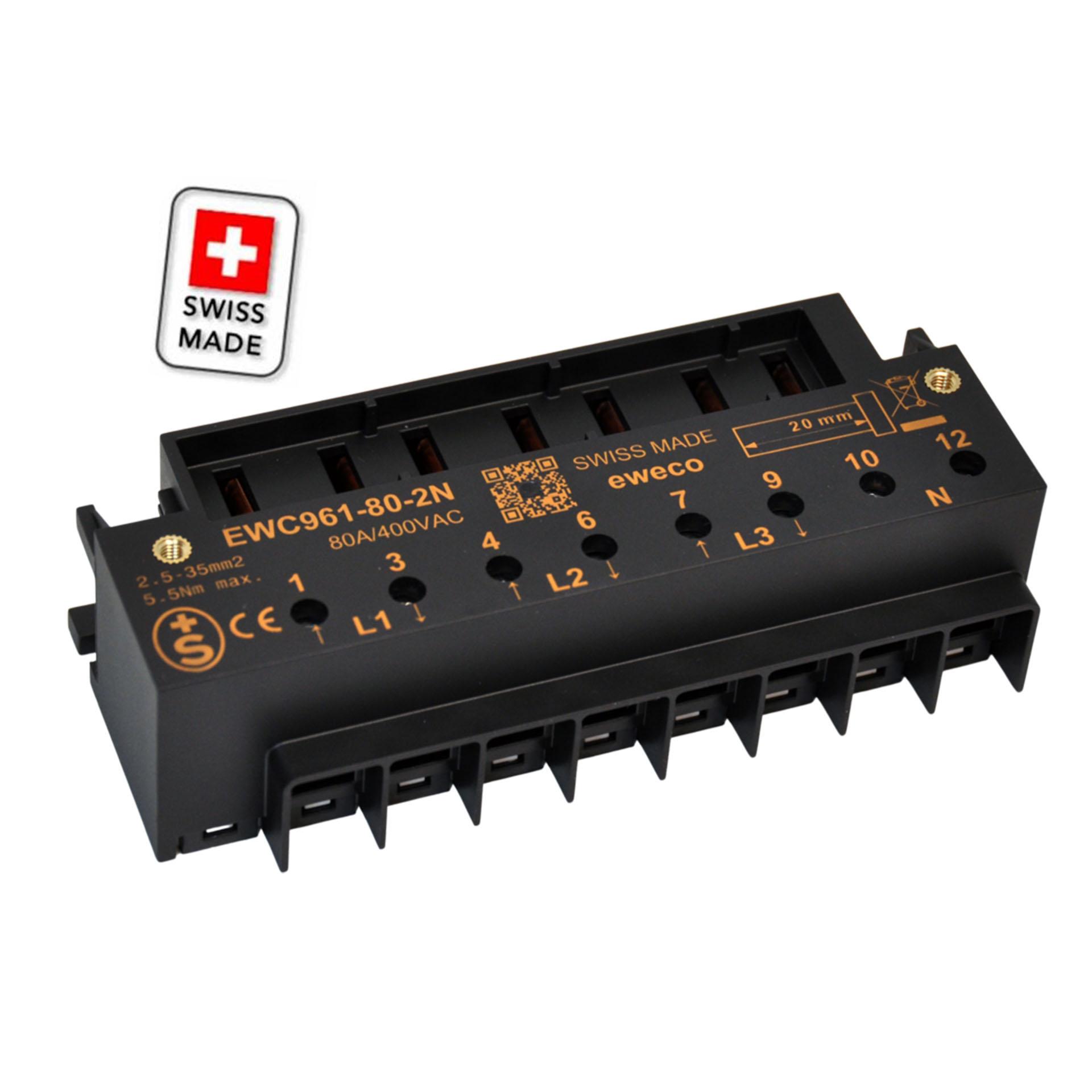 eweco Zählersteckklemme, EWC961-80-2N, 80A, 2.5-35mm2, 2N ohne TRE, S+ geprüft