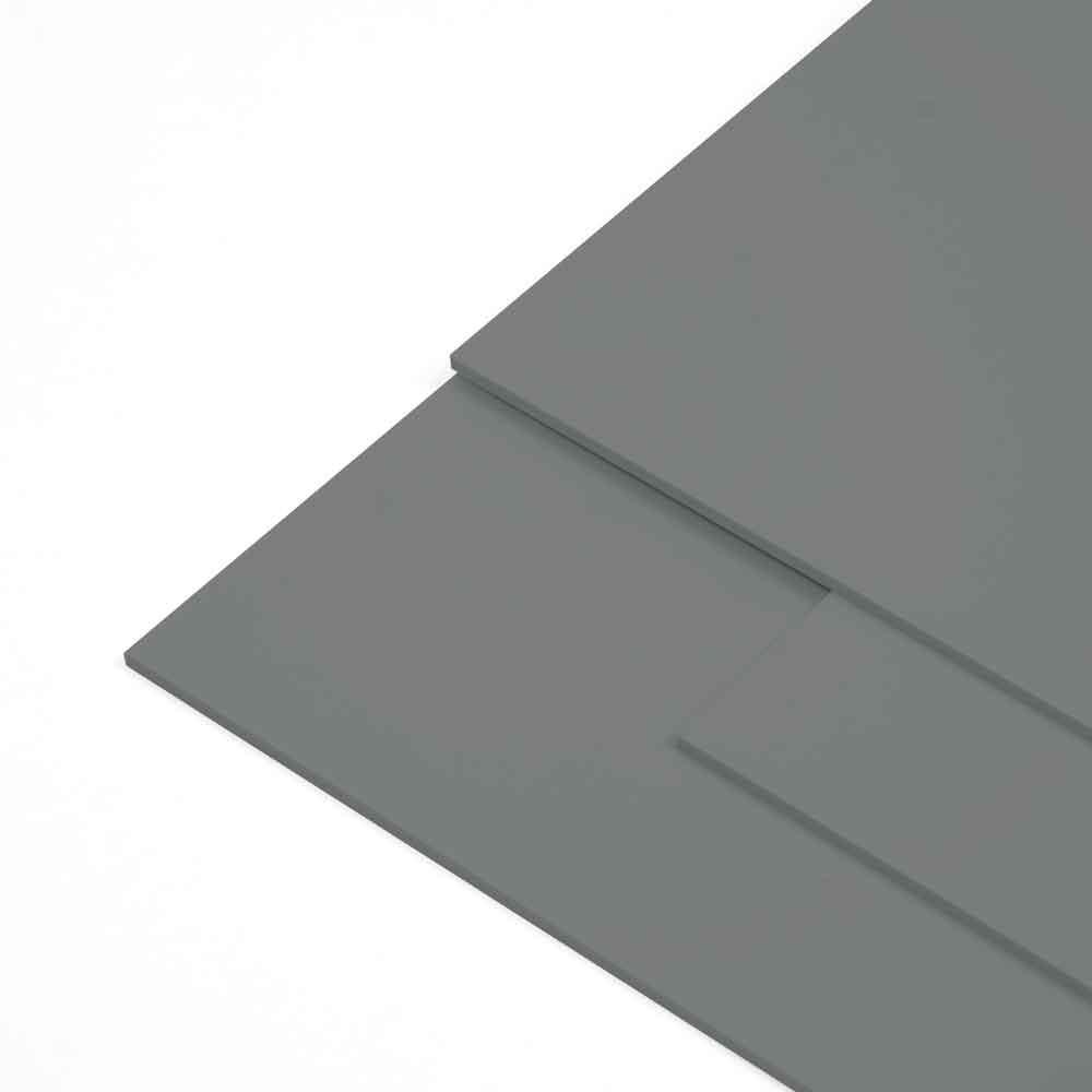 PET-G Abdeckplatte, RAL 7037 dunkelgrau, 1040x2040x4mm, Halogenfrei, beidseitig Schutzfolie, 2.12 m²