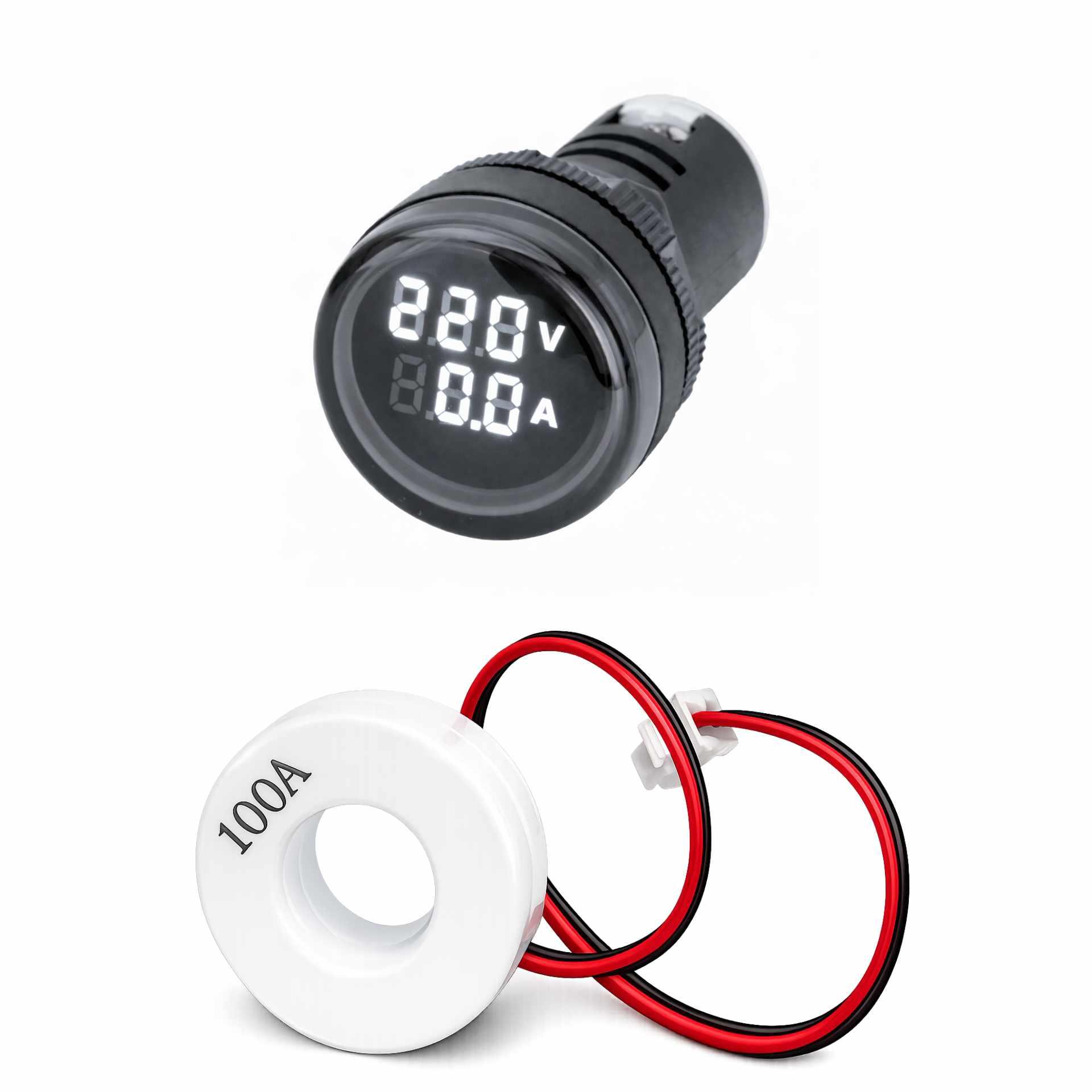 Chint Digitale LED-Einbauanzeige 22mm, Strom / Spannung, rund, weiss
