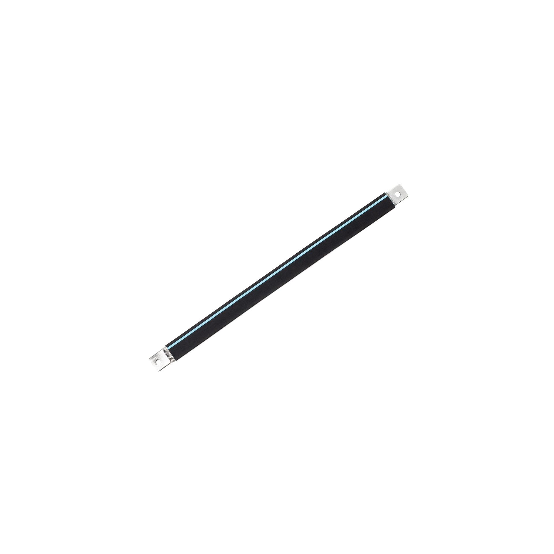 Isolierte Anschlusslasche aus Kupfergeflecht verzinnt "L:530mm" 120mm2, 400A, 2x M12, Halogenfrei