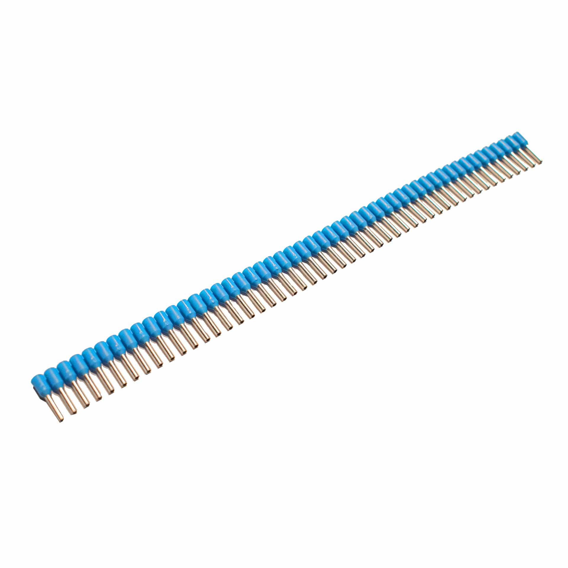 Isolierte Aderendhülsen (TE) in Streifenform / blau / 0.75mm² / 8mm