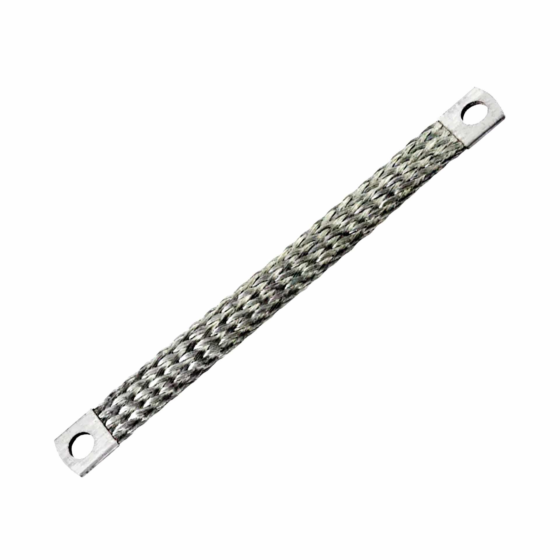 Erdungs-Masseband 10mm2-200mm-M6, 85A, Flachgeflecht aus verzinntem Kupfer